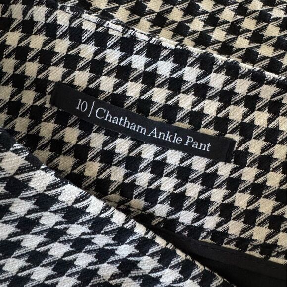Talbots Bold Houndstooth Chatham Stretch Ankle Pant Black White Size 10 - Picture 11 of 12